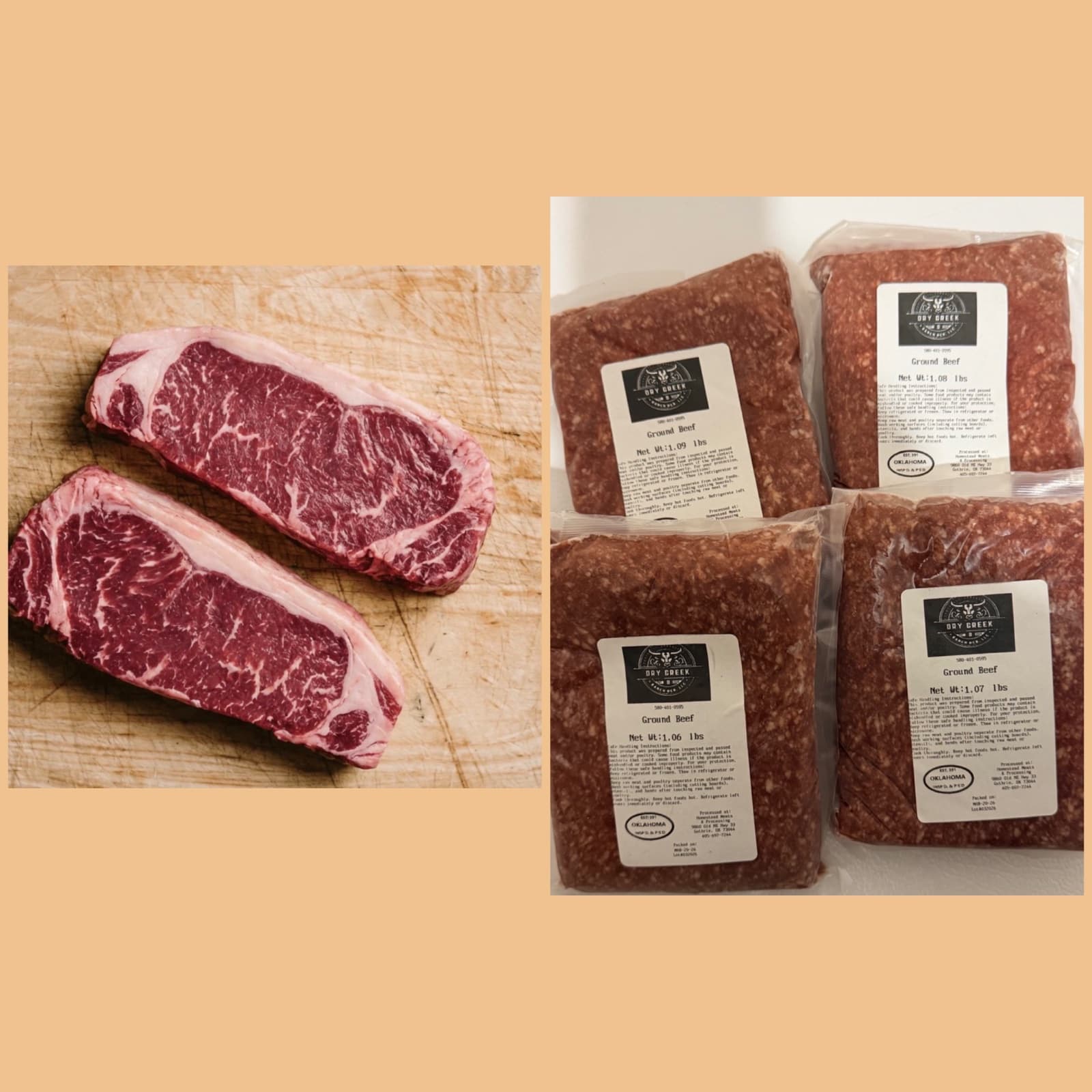 New York Strip/Ground Beef Bundle